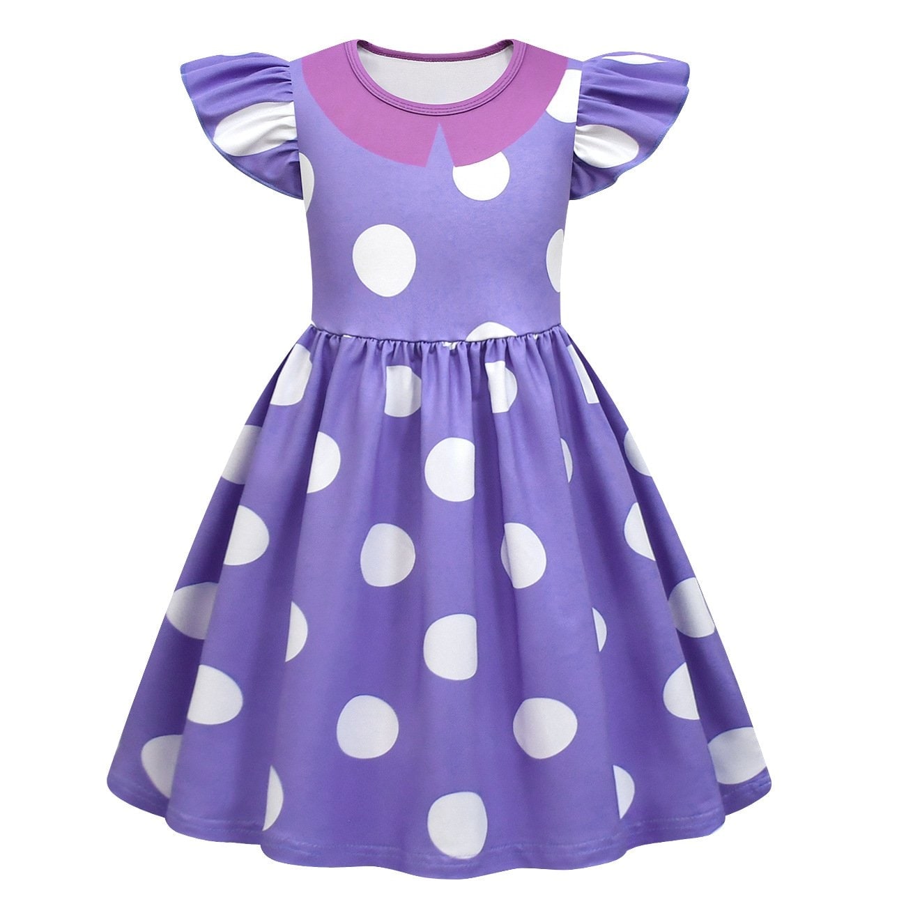 Kids' Halloween Costume Dress Up with Polka Dot Ruffled Sleeves for Children's Party - Image 3