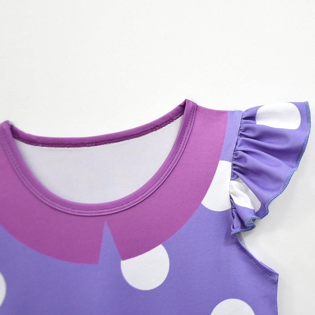 Kids' Halloween Costume Dress Up with Polka Dot Ruffled Sleeves for Children's Party - Image 5