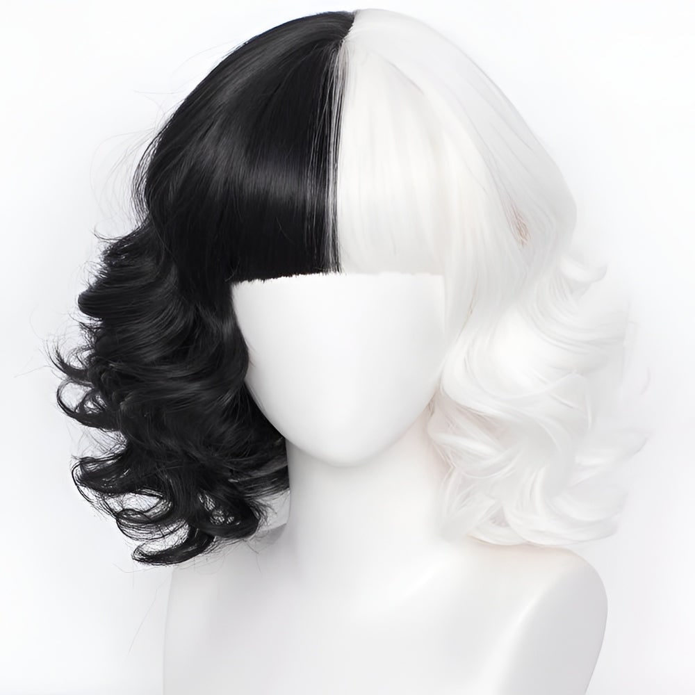Kids' Halloween Costume for Cruella De Vil with Cape and Wig Character Cosplay Outfit - Image 5
