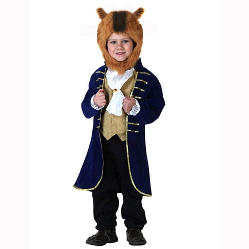 Kids' Halloween Dinosaur Pirate Vampire Costume Plush Animal Dress Up Set with Hoof Covers and Tail - Image 6