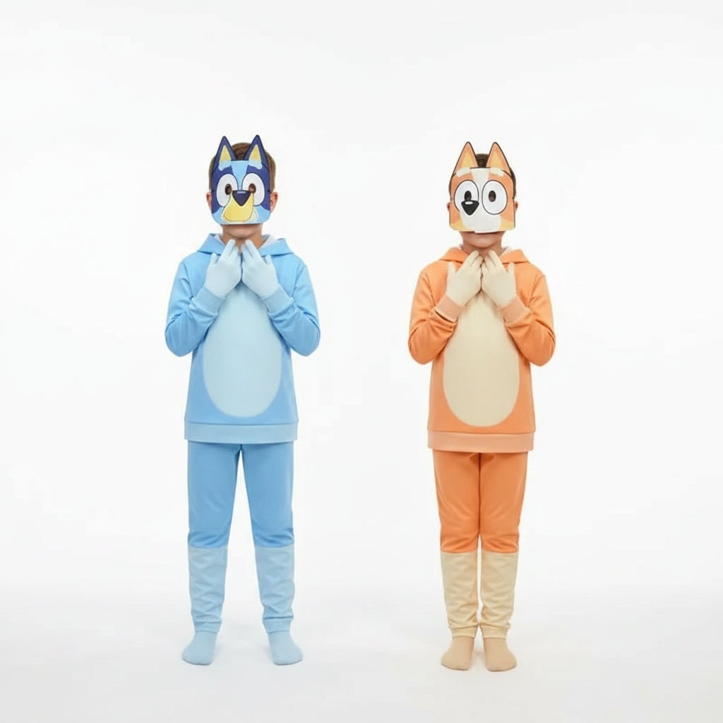 Kids' Halloween Dog Costume with Face Mask Hoodie and Sweatpants Dress Up Outfit Set - Image 10