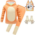 Kids' Halloween Dog Costume with Face Mask Hoodie and Sweatpants Dress Up Outfit Set - Image 9