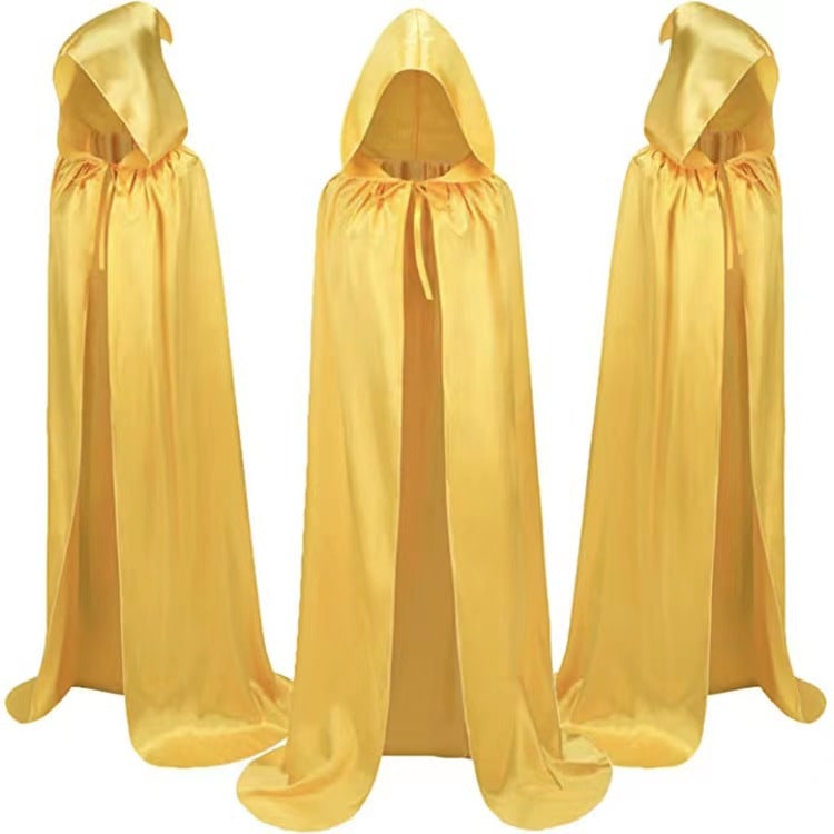 Kids' Halloween Dracula Vampire Cape and Hood Costume with Reversible Red Satin for Party Dress-Up - Image 2
