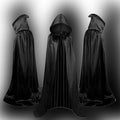 Kids' Halloween Dracula Vampire Cape and Hood Costume with Reversible Red Satin for Party Dress-Up - Image 4
