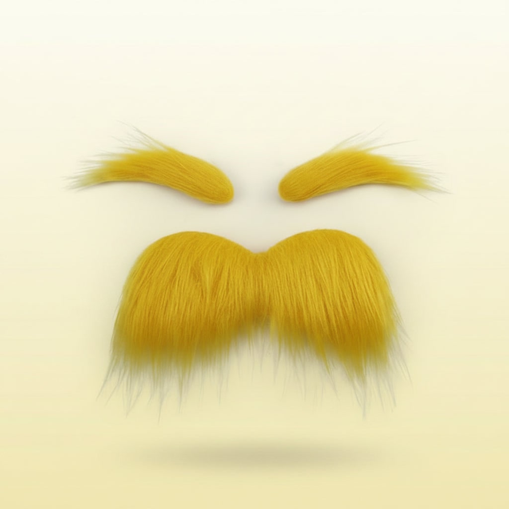 Kids' Halloween Fake Beard and Mustache Set with Self-Adhesive Eyebrows for Costume Party Dress Up - Image 2