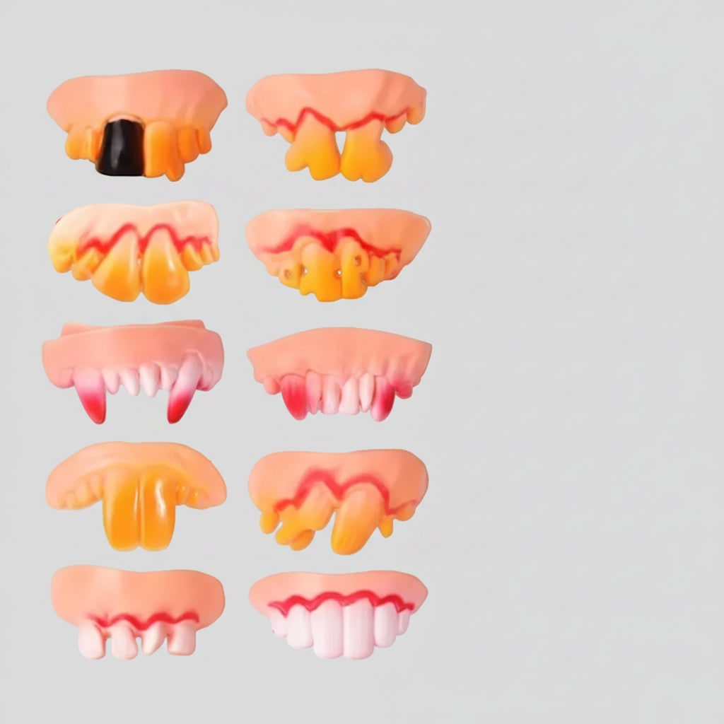 Kids' Halloween Fake Teeth Partials Vampire Costume with Molded Gum Line and Bloody Details for Party - Image 3