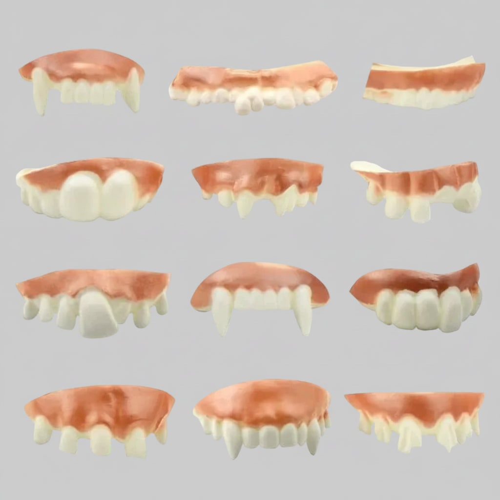 Kids' Halloween Fake Teeth Partials Vampire Costume with Molded Gum Line and Bloody Details for Party - Image 6