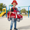 Kids' Halloween Firefighter Costume Dress Up Outfit with Hat and Reflective Stripes - Image 1