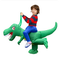 Kids' Halloween Inflatable Dinosaur Costume Outfit Suit with Fan and Reins Ride-On - Image 1