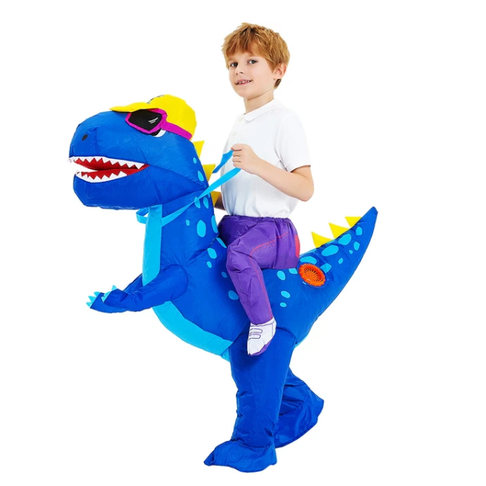 Kids' Halloween Inflatable Dinosaur Costume Outfit Suit with Fan and Reins Ride-On - Image 5