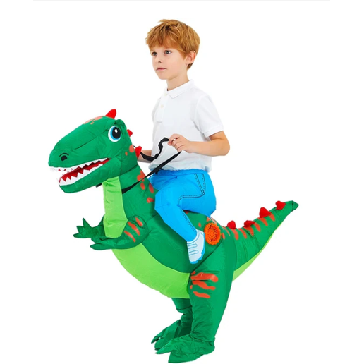 Kids' Halloween Inflatable Dinosaur Costume Outfit Suit with Fan and Reins Ride-On - Image 6