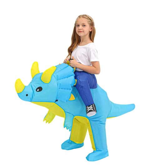 Kids' Halloween Inflatable Dinosaur Costume Outfit Suit with Fan and Reins Ride-On - Image 7