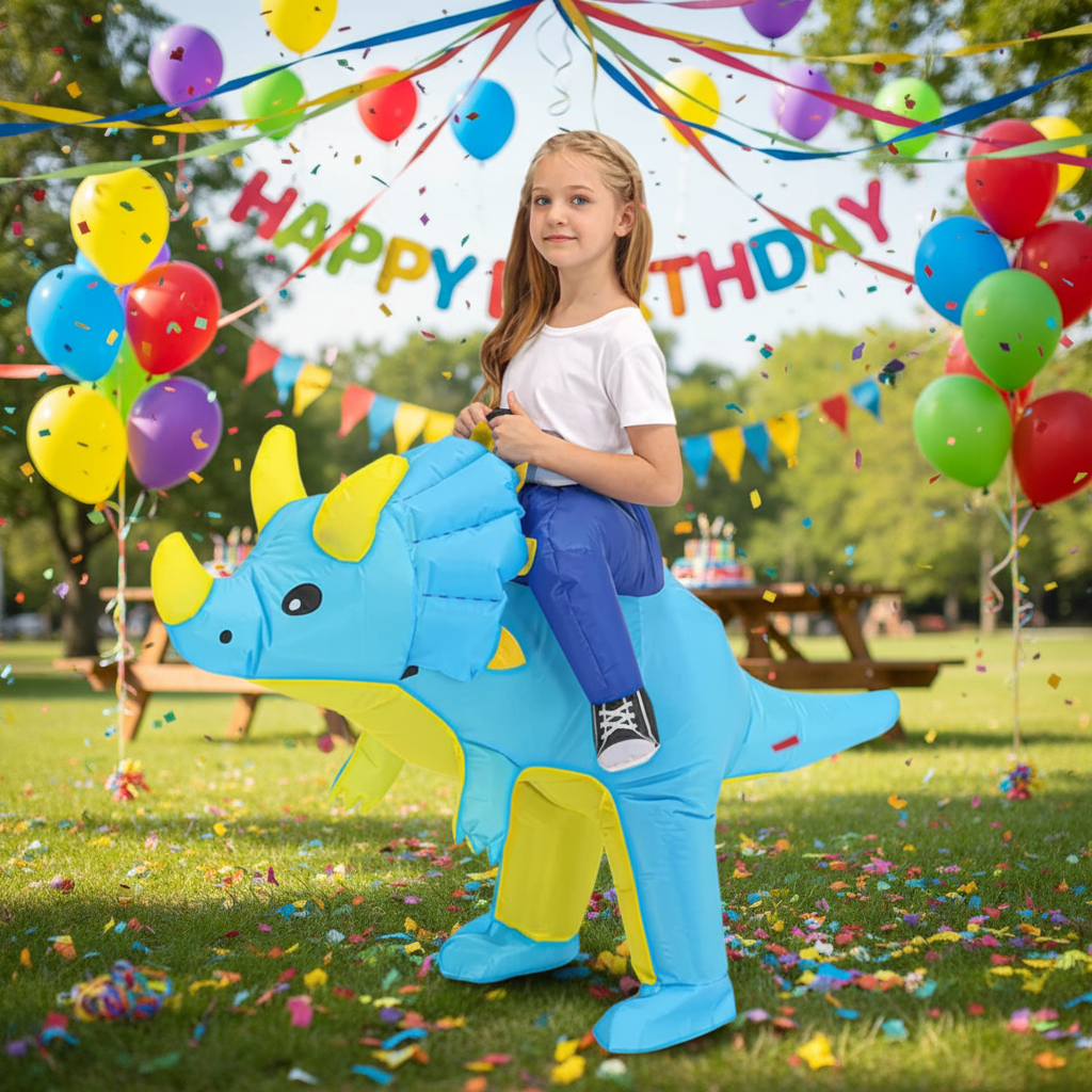 Kids' Halloween Inflatable Dinosaur Costume Outfit Suit with Built-In Fan and Step-In Design - Image 7