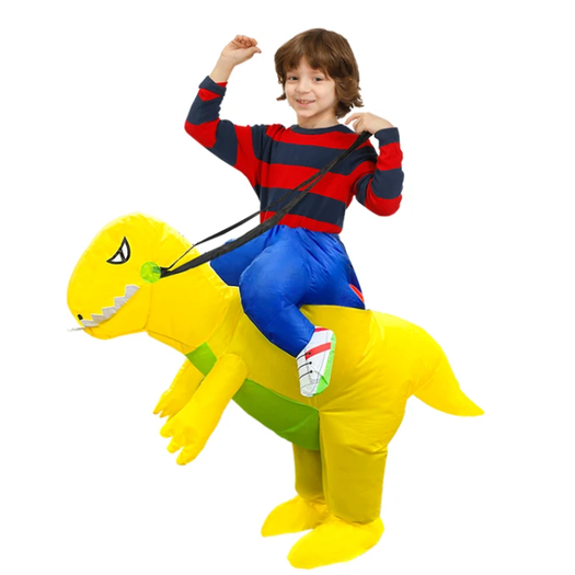 Kids' Halloween Inflatable Dinosaur Costume Outfit Suit with Fan and Reins Ride-On - Image 8