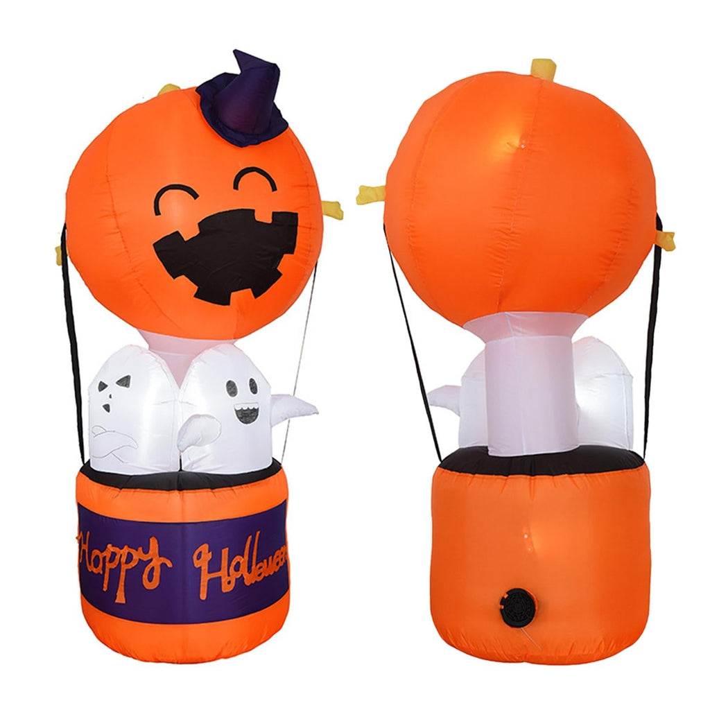 Kids' Halloween Inflatable Pumpkin Hot Air Balloon Decoration with LED Lights for Giant Outdoor Yard - Image 4
