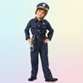 Kids' Halloween Police Officer Costume with Uniform Shirt Trousers Cap Badge - Image 1