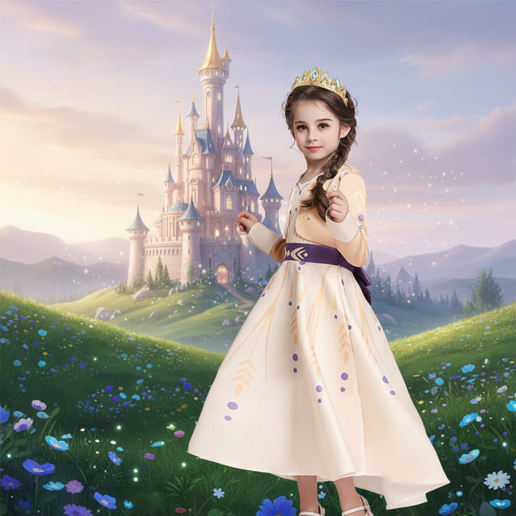 Kids' Halloween Princess Costume and Dress Up with Tiara and Scepter Games - Image 1
