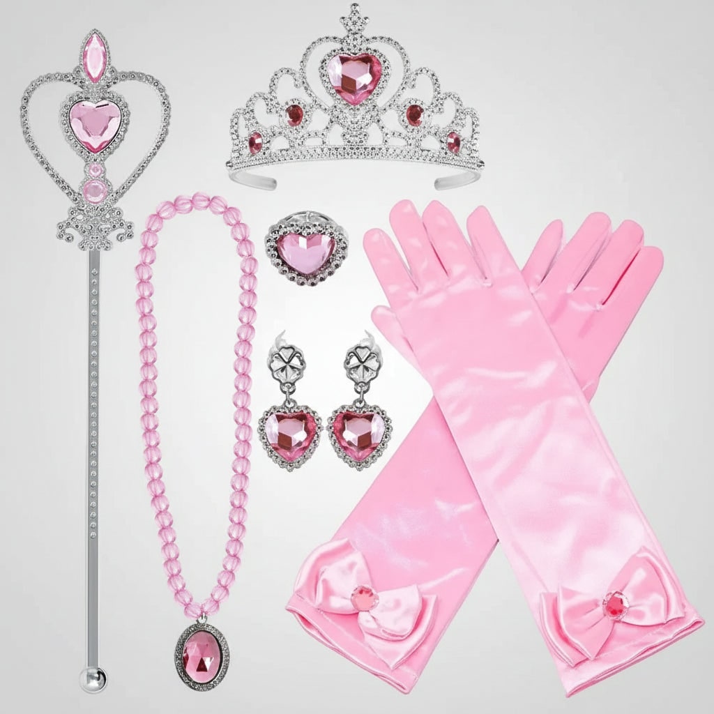 Kids' Halloween Princess Costume Dress with Tiara Wand and Accessories Set - Image 4