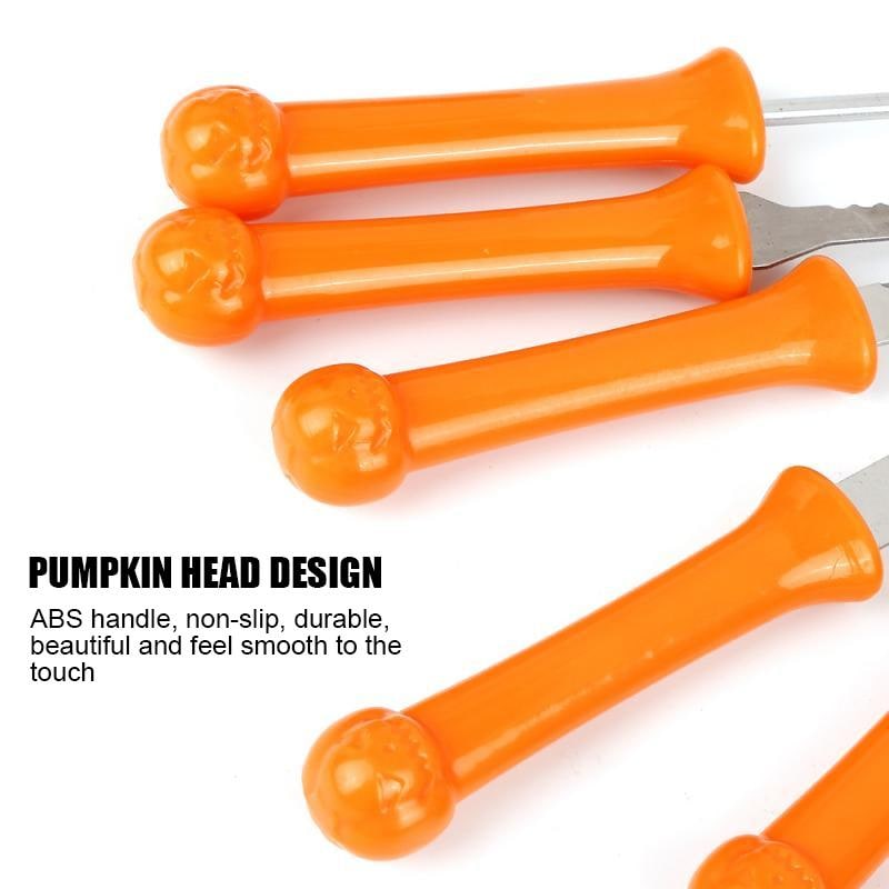 Kids' Halloween Pumpkin Carving Kit Tools and Supplies 8-Piece Stainless Steel Set with Storage Pouch - Image 5