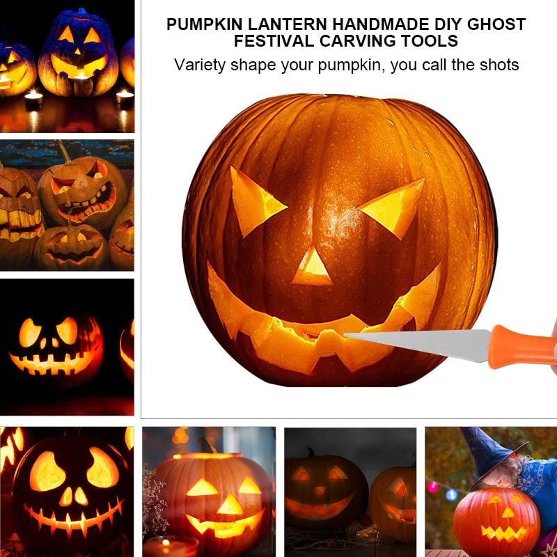 Kids' Halloween Pumpkin Carving Kit Tools and Supplies 8-Piece Stainless Steel Set with Storage Pouch - Image 8