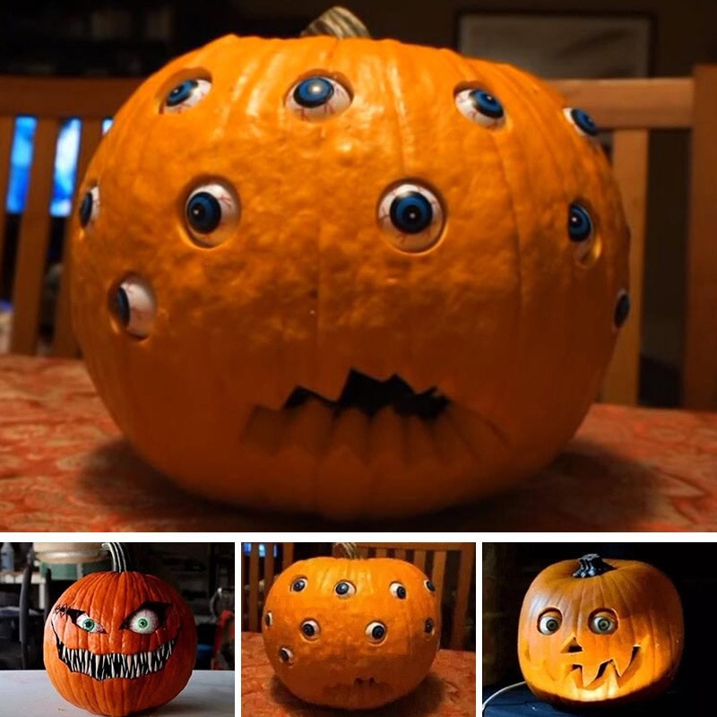 Kids' Halloween Pumpkin Decorations Scary Animatronic Prop with Moving Eyeballs and Bloodshot Eyes - Image 12