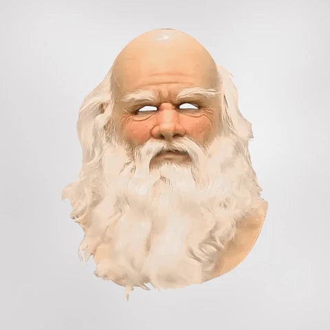 Kids' Halloween Santa Claus Mask with Realistic Beard and Wrinkled Face for Holiday Party Costume - Image 2
