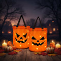 Kids' Halloween Trick or Treat Bag with LED Lights Reusable Candy Bucket for Party Favor Mix - Image 1