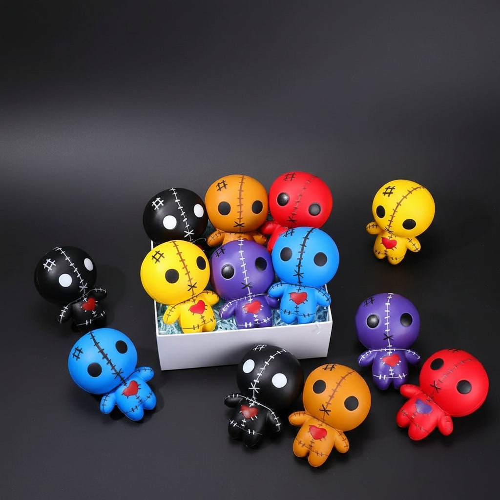 Kids' Halloween Voodoo Doll Squishy Toy for Stress Relief with Slow Rising Foam and Stitched Details - Image 7