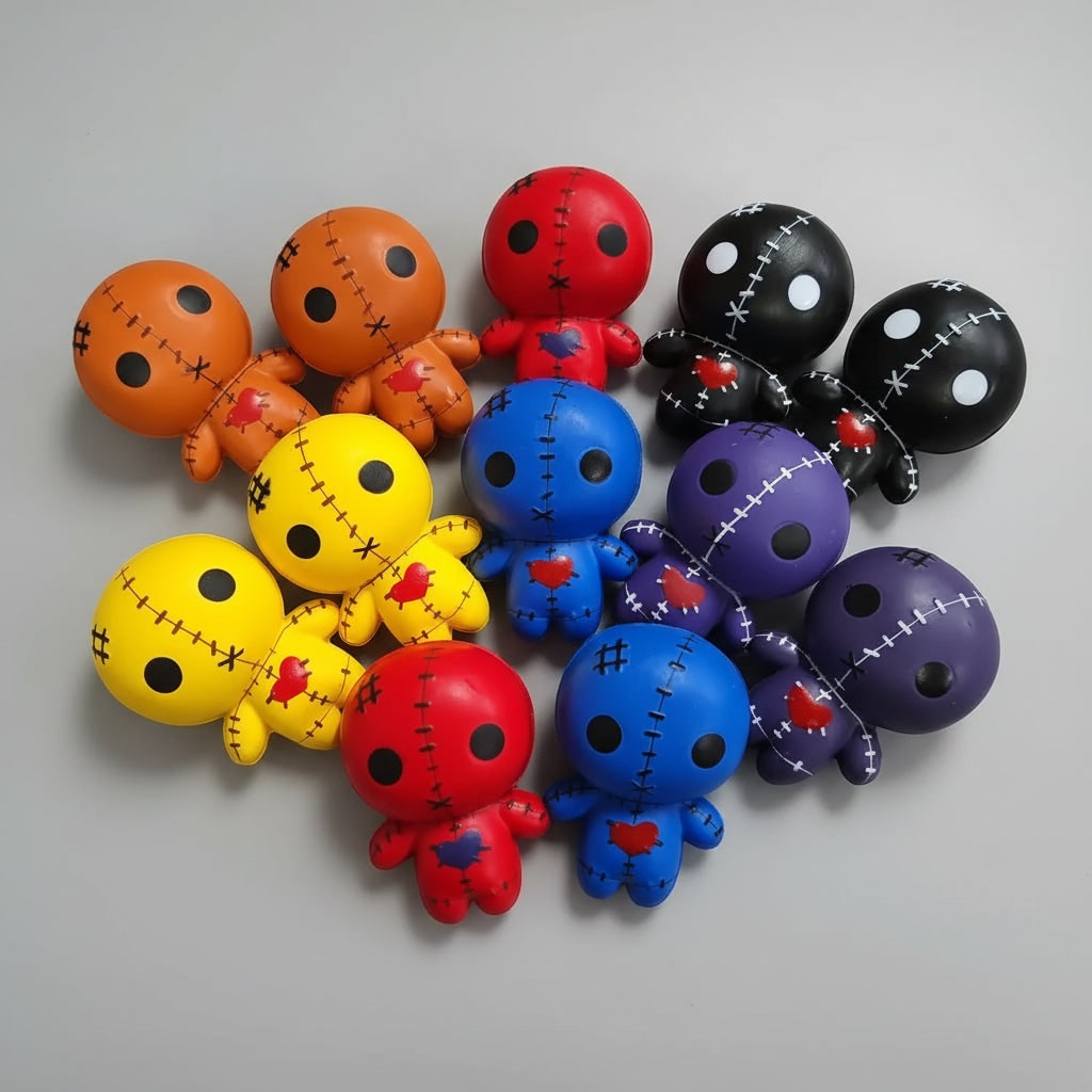 Kids' Halloween Voodoo Doll Squishy Toy for Stress Relief with Slow Rising Foam and Stitched Details - Image 8