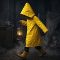 Kids' Halloween Yellow Rain Slicker Raincoat Jacket with Pointed Hood for Cosplay Party - Image 1