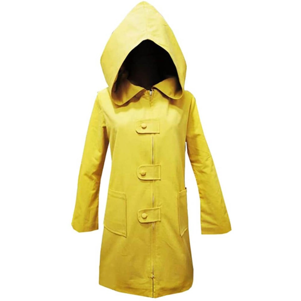 Kids' Halloween Yellow Rain Slicker Raincoat Jacket with Pointed Hood for Cosplay Party - Image 3