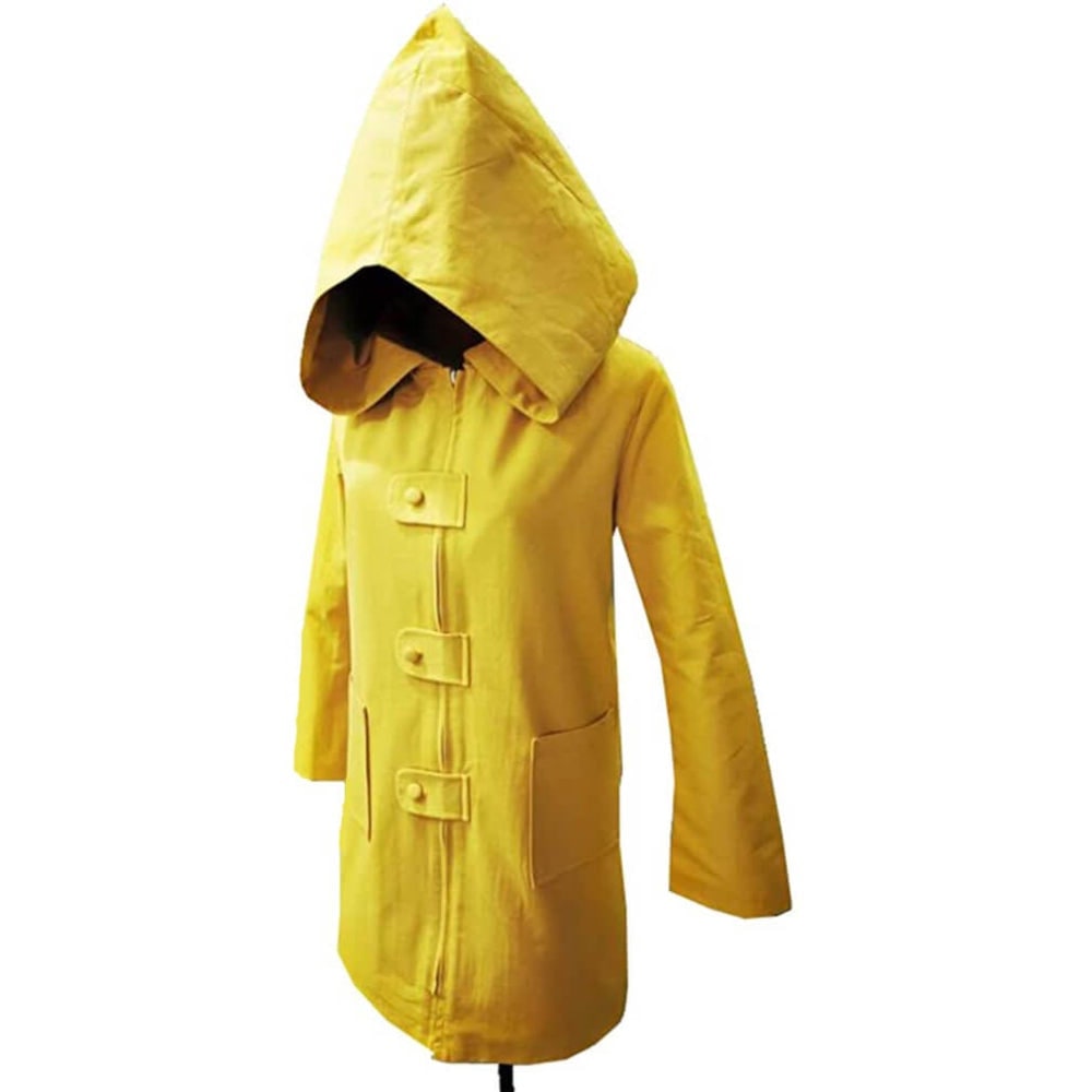 Kids' Halloween Yellow Rain Slicker Raincoat Jacket with Pointed Hood for Cosplay Party - Image 5