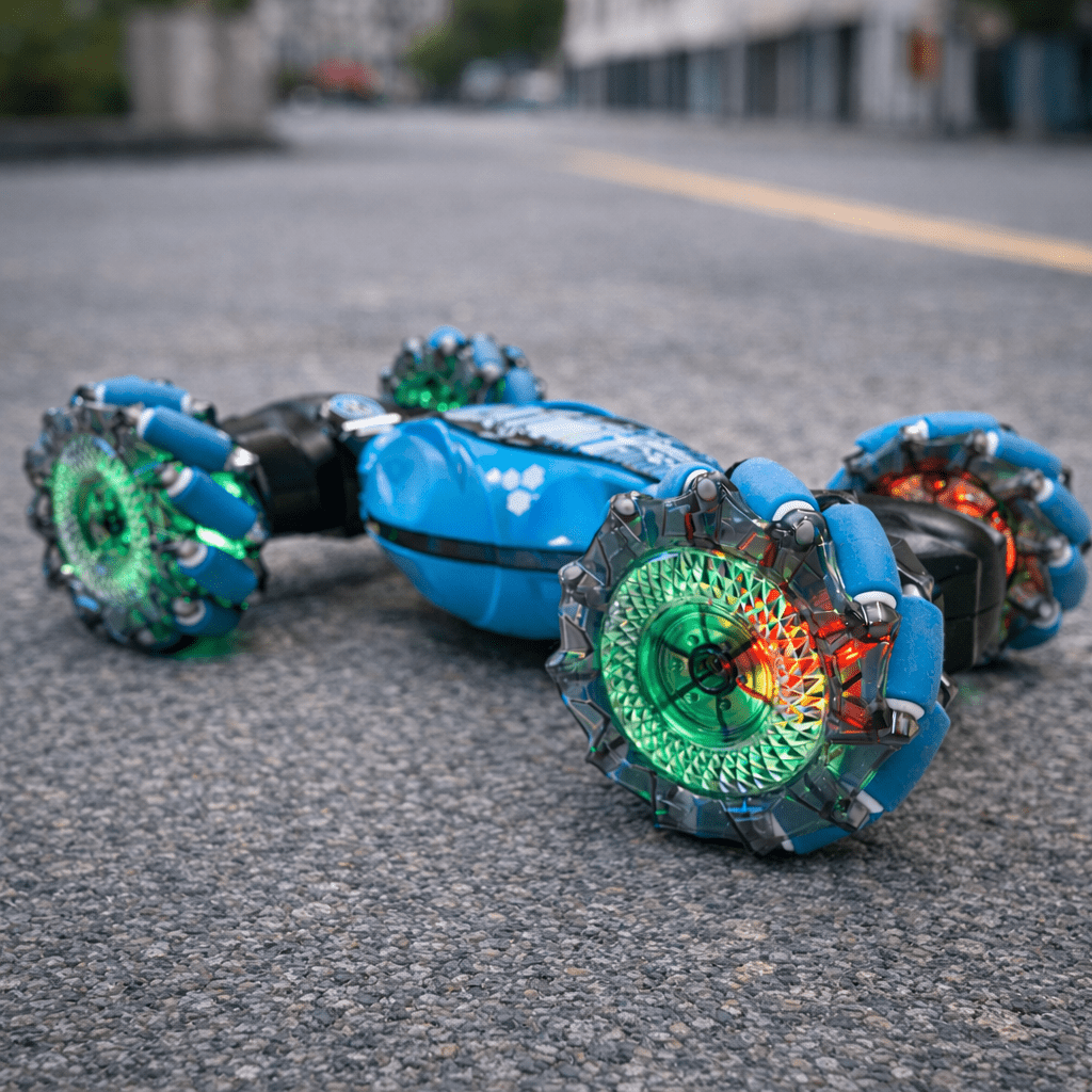 Kids Hand Gesture Control Rc Car with Transforming Drift Chassis and LED Wheels - Image 3