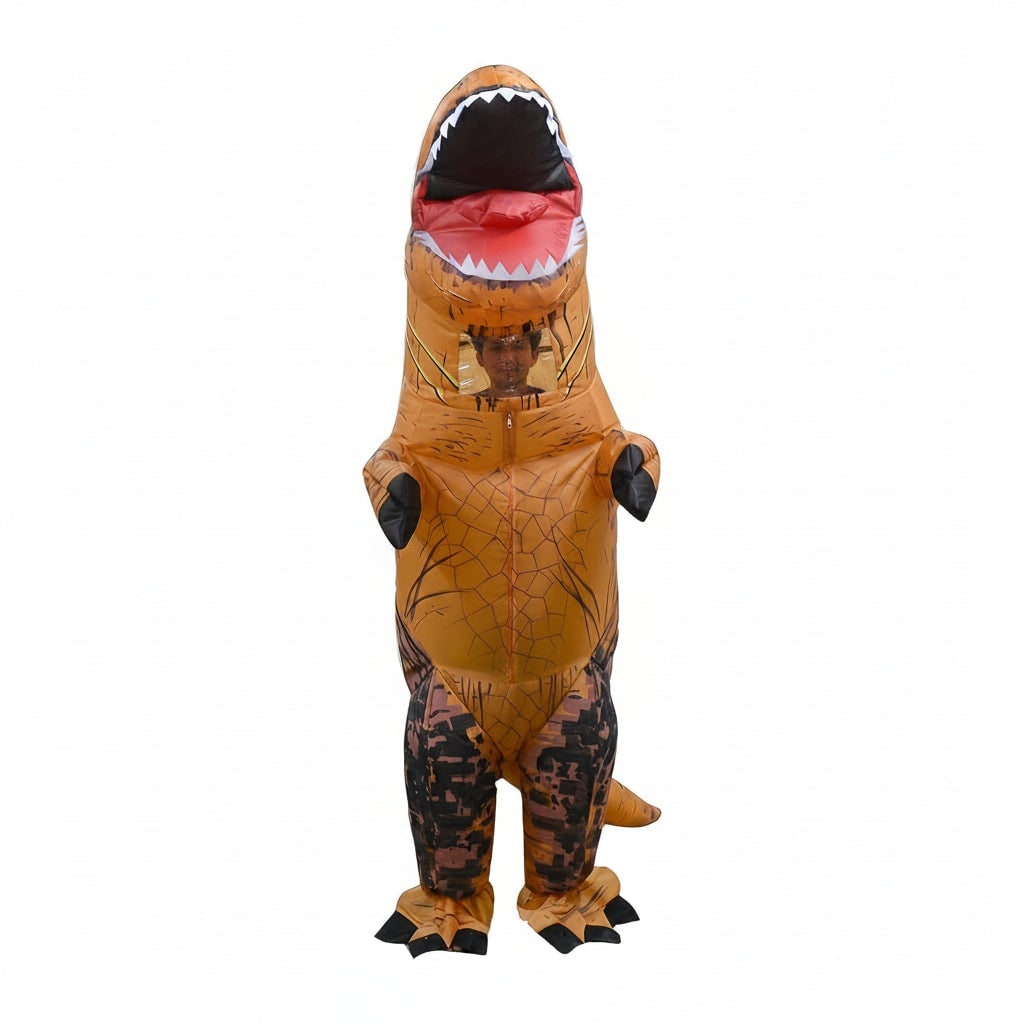 Kids' Inflatable Dinosaur Costume Suit with Built-In Fan for Halloween - Image 2