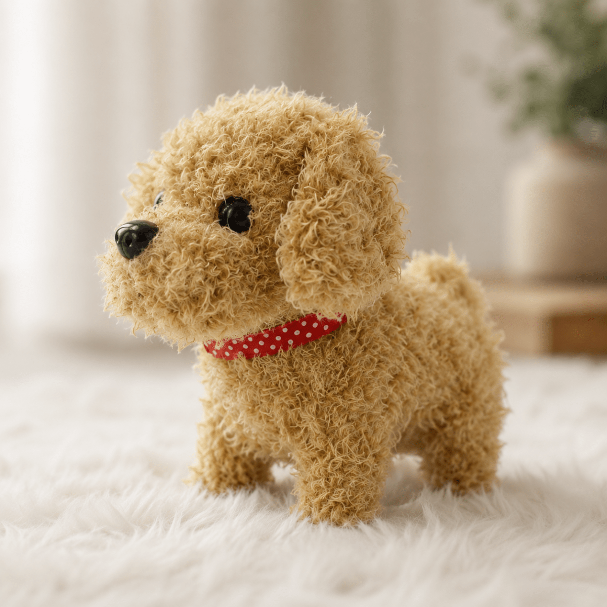Kids' Interactive Toy Dog Robot with Movement and Sounds Battery Operated Plush Puppy Tug Of War - Image 1
