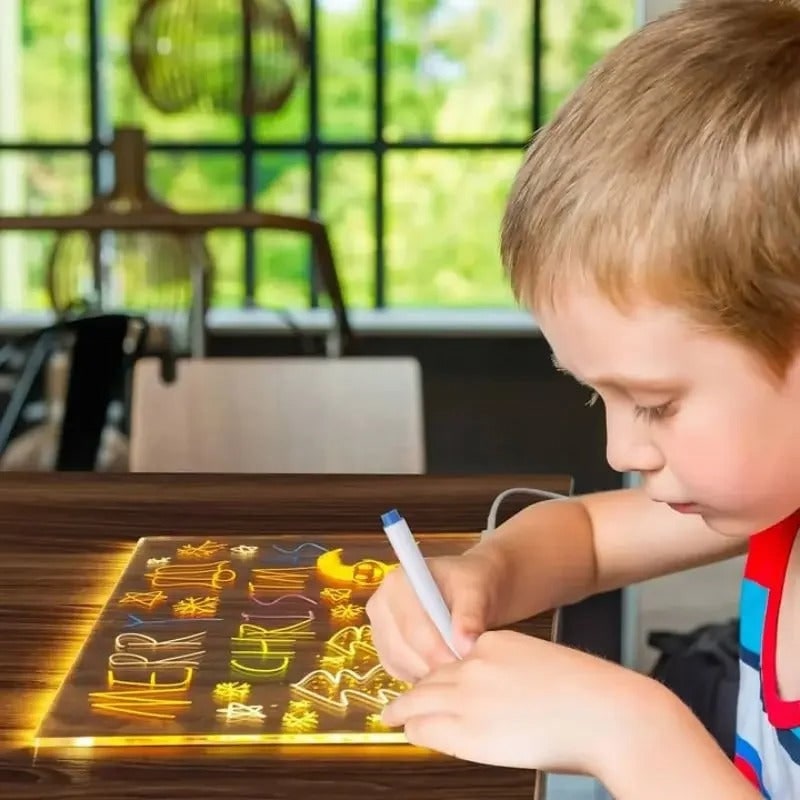 Kids' LED Note Board Dry Erase Smart Whiteboard with Stand and Adjustable Light - Image 1