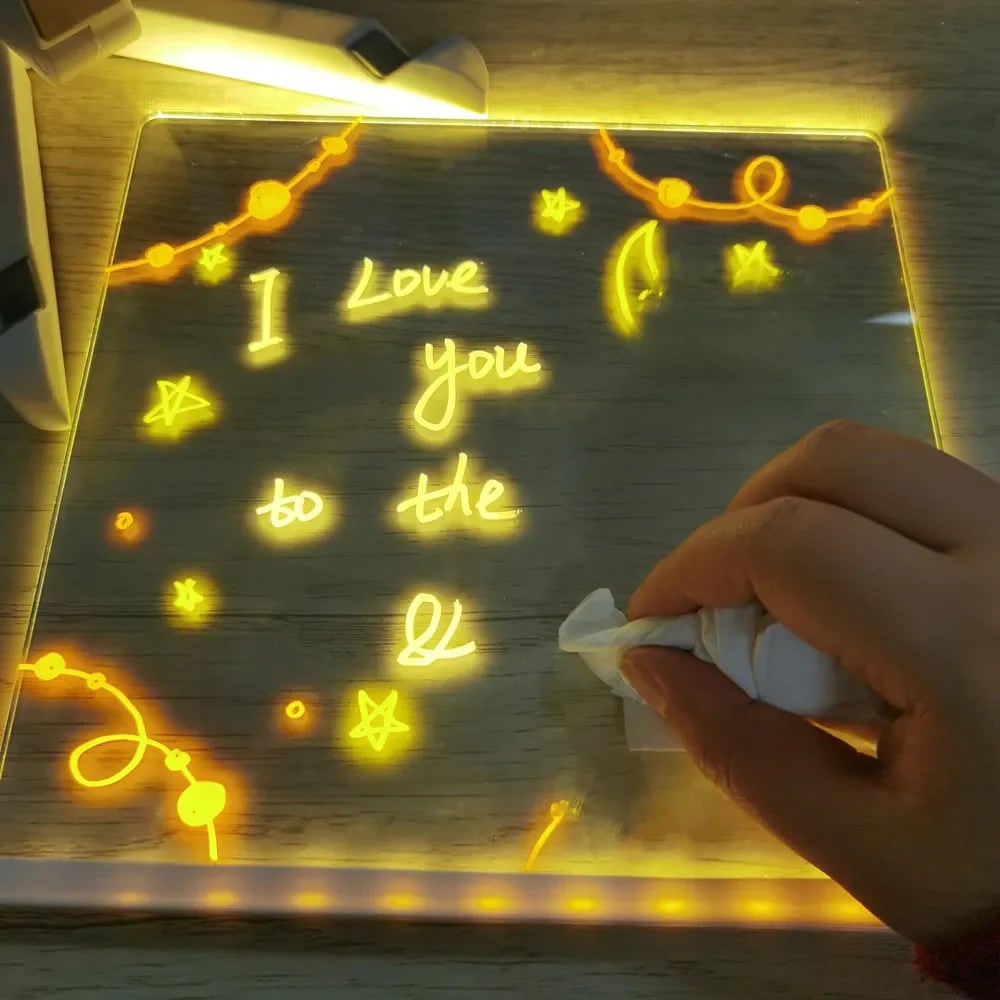 Kids' LED Note Board Dry Erase Smart Whiteboard with Stand and Adjustable Light - Image 2