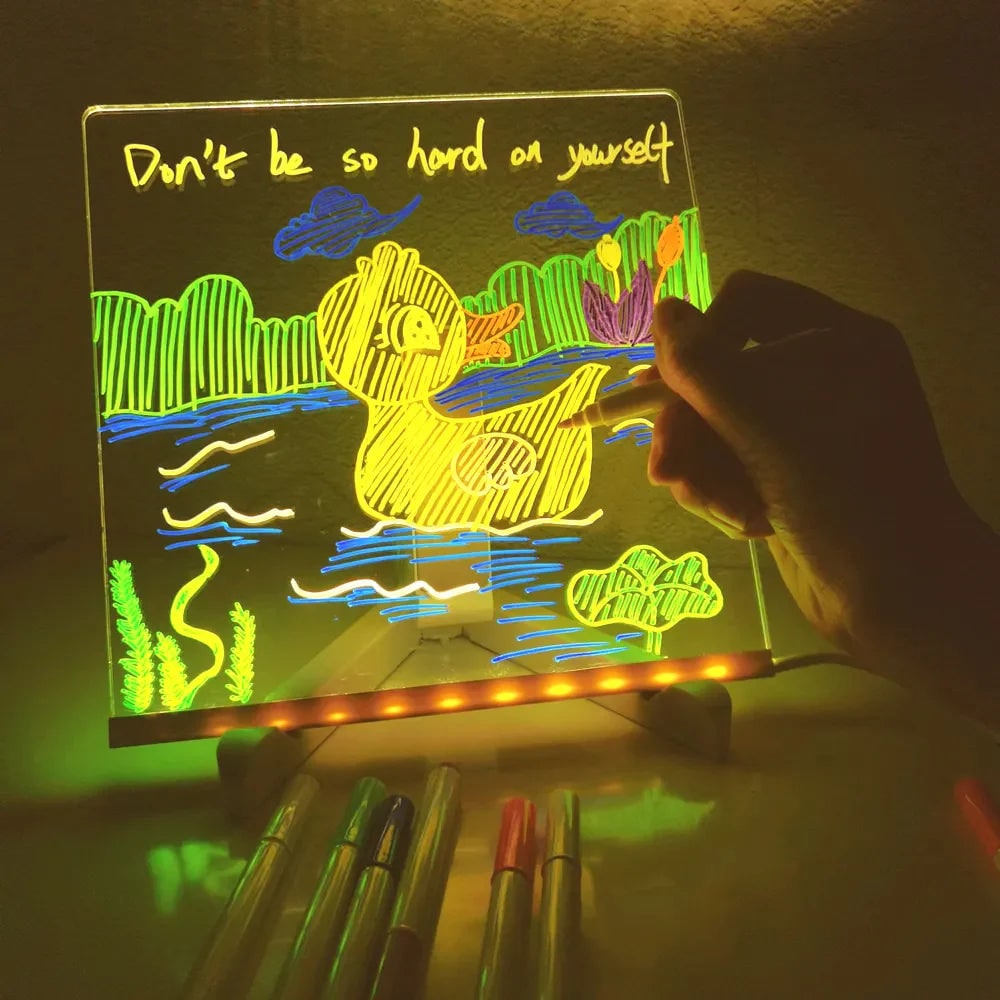 Kids' LED Note Board Dry Erase Smart Whiteboard with Stand and Adjustable Light - Image 4