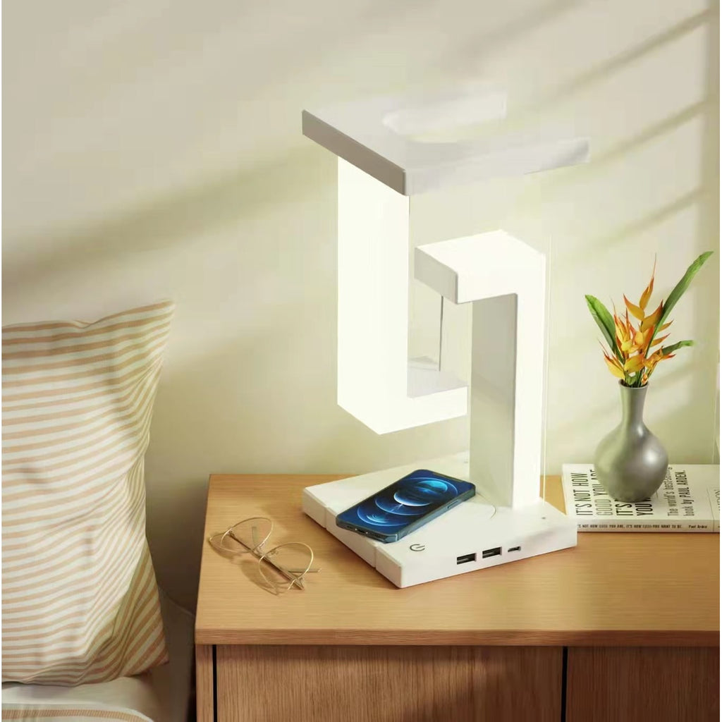 Kids' LED Table Lamp with USB Ports and Geometric Tensegrity Design for Desk and Bedside Clip - Image 1