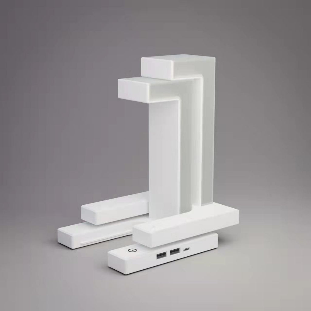 Kids' LED Table Lamp with USB Ports and Geometric Tensegrity Design for Desk and Bedside Clip - Image 3