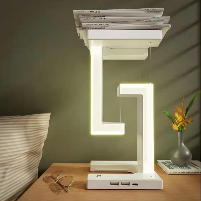 Kids' LED Table Lamp with USB Ports and Geometric Tensegrity Design for Desk and Bedside Clip - Image 6
