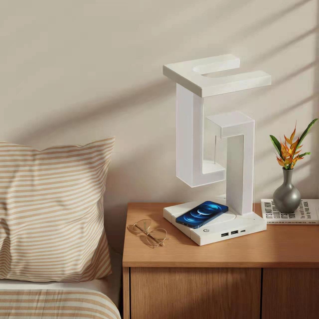 Kids' LED Table Lamp with USB Ports and Geometric Tensegrity Design for Desk and Bedside Clip - Image 8