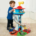 Kids' Lookout Tower Toy with Spiral Slide Rotating Periscope and Rescue Vehicles Playset - Image 1