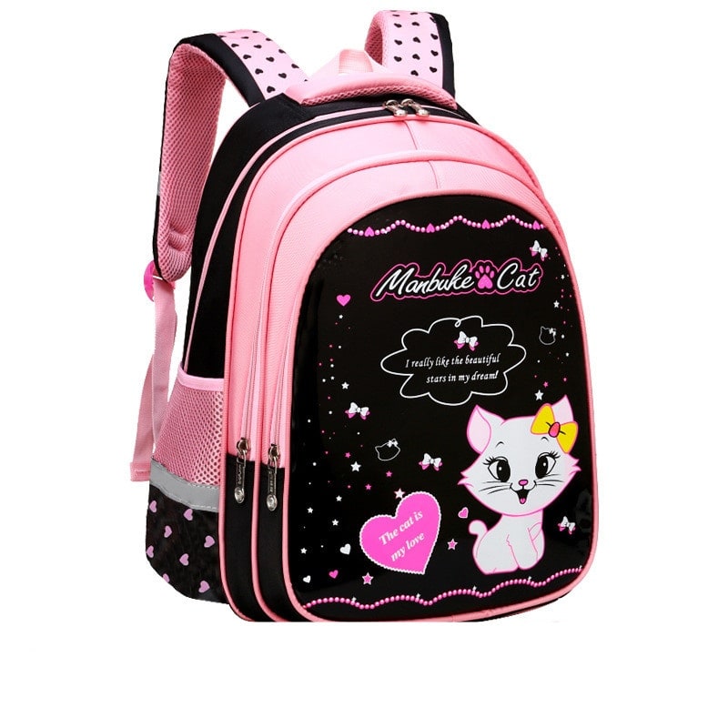 Kids' Lunch Box Backpack Set with Matching Pencil Case Cartoon Cat Print Waterproof and Bag Combo - Image 7