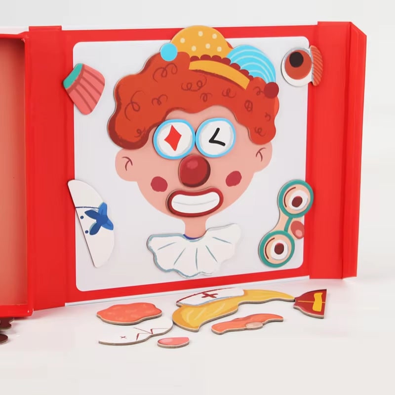 Kids' Magnetic Puzzle Book with Mix-And-Match Face Pieces - Image 5