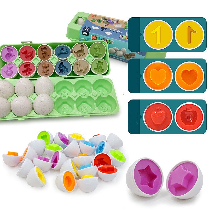 Kids' Matching Eggs Toy with Fine Motor Skills Development and Shape Learning In Carton - Image 11