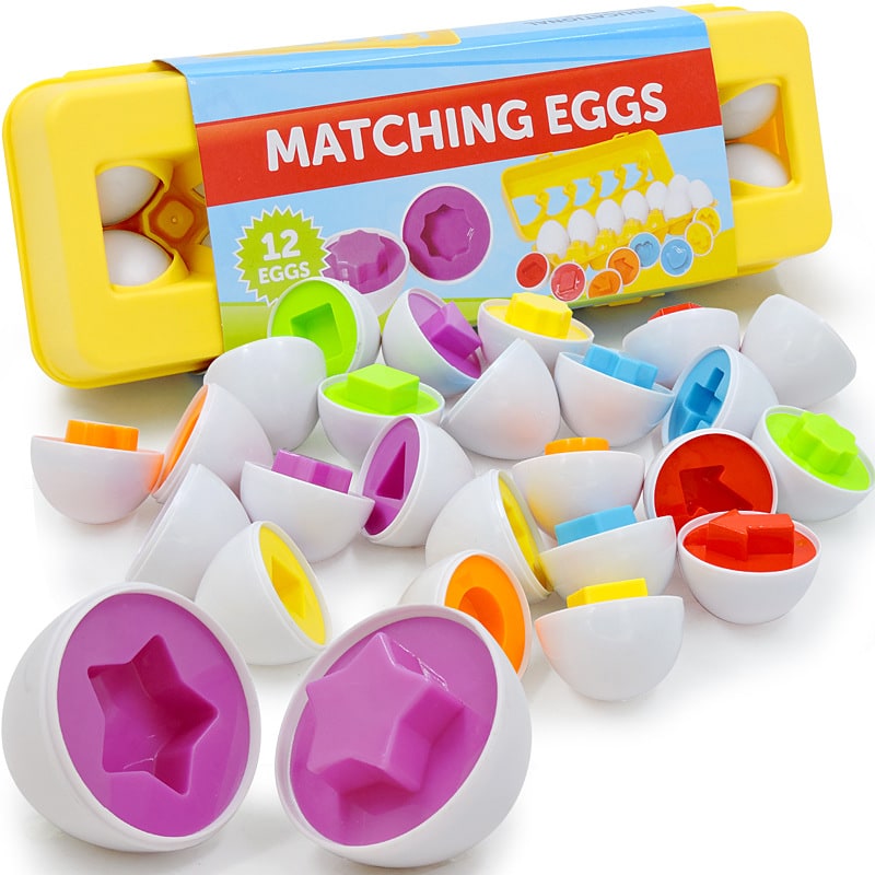 Kids' Matching Eggs Toy with Fine Motor Skills Development and Shape Learning In Carton - Image 3
