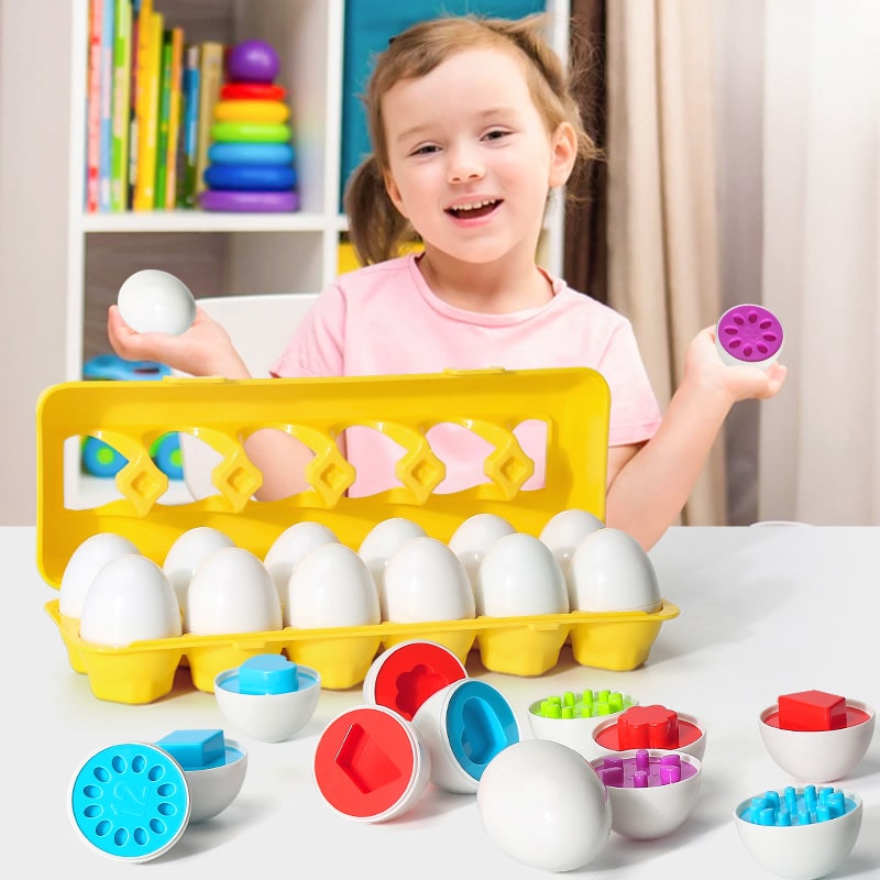 Kids' Matching Eggs Toy with Fine Motor Skills Development and Shape Learning In Carton - Image 4