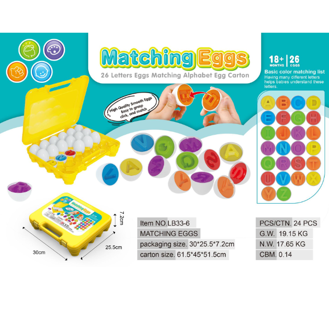 Kids' Matching Eggs Toy with Fine Motor Skills Development and Shape Learning In Carton - Image 8