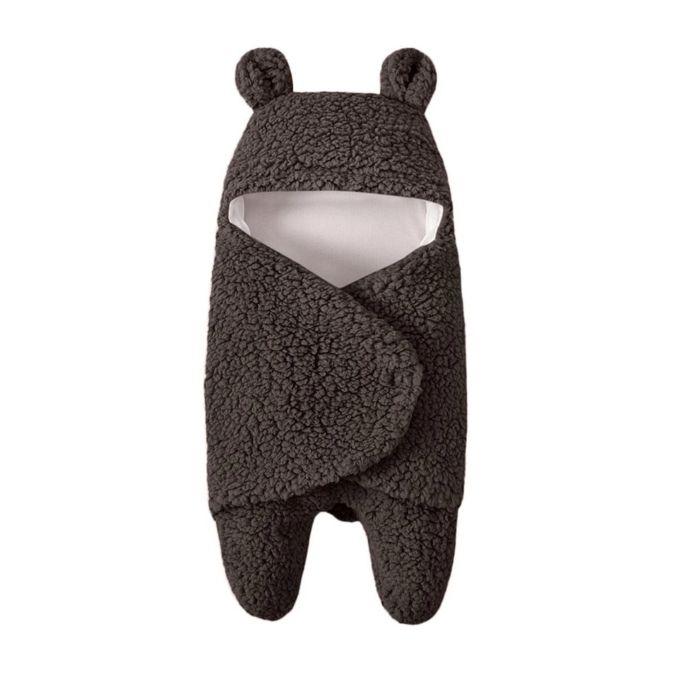 Kids' Newborn Swaddle Blanket with Legs Hooded Infant and Baby Sleeping Bag with Sherpa Fleece - Image 10
